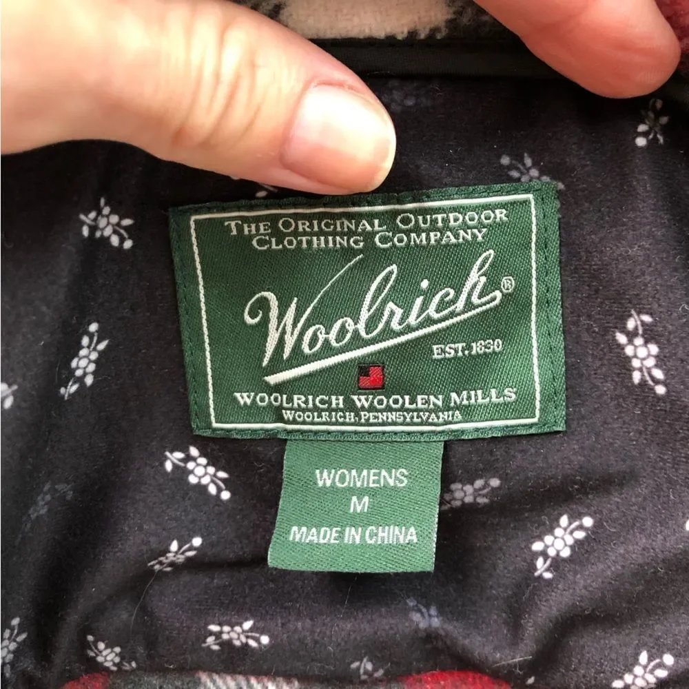 WOOLRICH Plaid Multi Color Thick‎ Zip Up Jacket With Pockets Size Medium